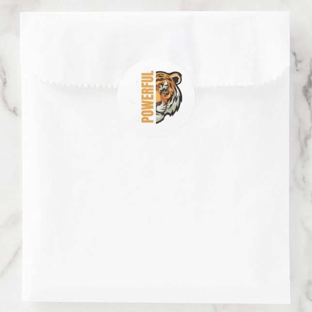 Sticker Rond Pegatina Tigre Poderoso (Sac)