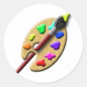 Sticker Rond Peignez la palette