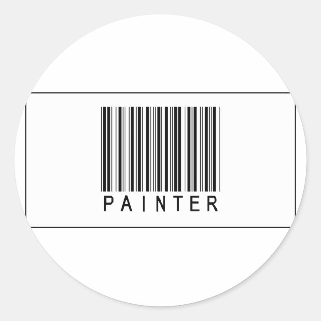 Sticker Rond Peintre à code barre (Devant)
