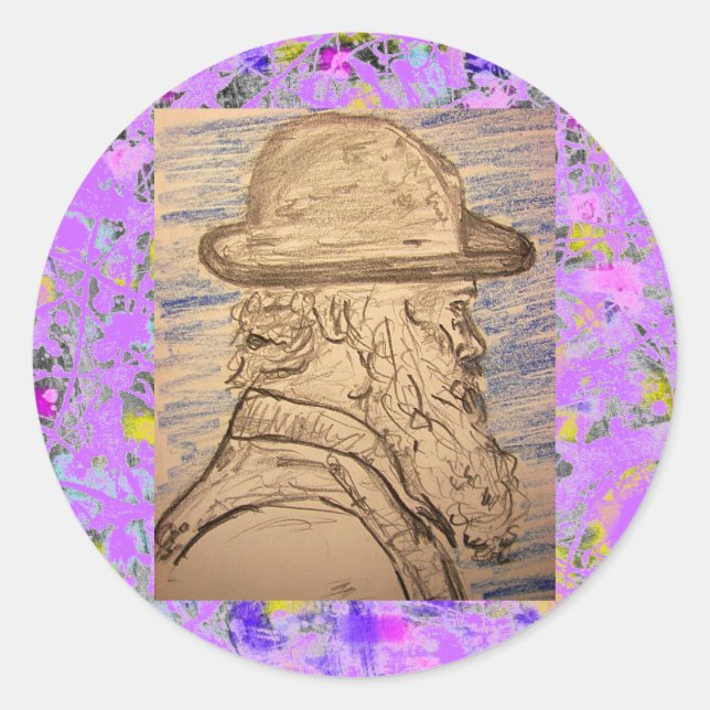 Sticker Rond peintre avec goutte casquette (Devant)