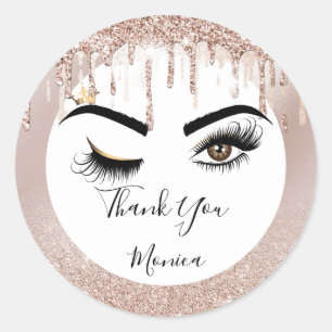 Sticker Rond Peintre de maquillage Wink Eye Brown Eye Beauté Sa