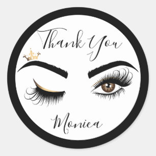 Sticker Rond Peintre de maquillage Wink Eye Brown Eye Beauté Sa