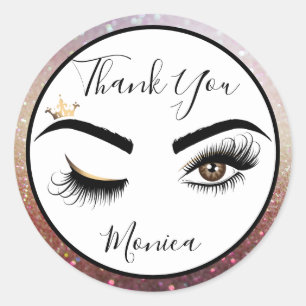 Sticker Rond Peintre de maquillage Wink Eye Brown Eye Beauté Sa