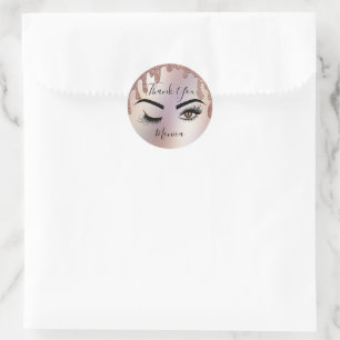 Sticker Rond Peintre de maquillage Wink Eye Brown Eye Beauté Sa