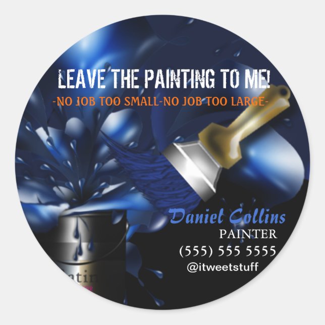 Sticker Rond Peintres Peinture Promo Entreprise (Devant)