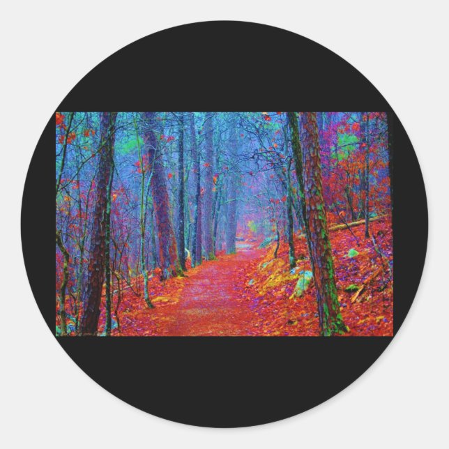 Sticker Rond Peinture à l'huile de la Forêt-Noire (Devant)