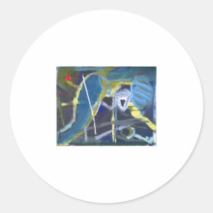 Sticker Rond Peinture abrégée Jeff Hankamer Artjunkhaus Yoga