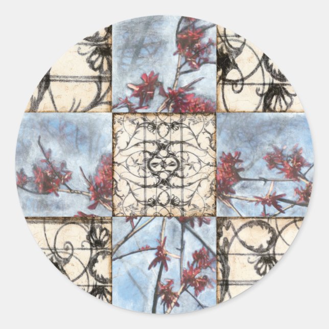 Sticker Rond Peinture Abstraite de défilement (Devant)