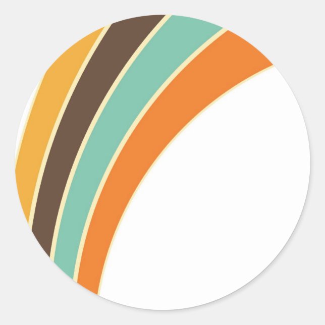 Sticker Rond Peinture dans des couleurs rétro (Devant)