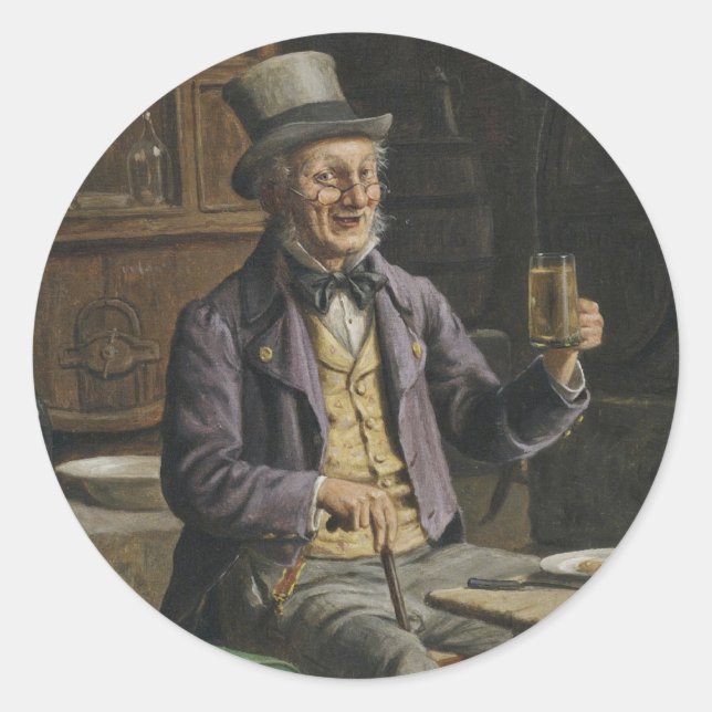 Sticker Rond Peinture de bière à boire (Devant)