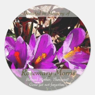 Sticker Rond Peinture de fleurs de printemps ~ Don en Mémoire d