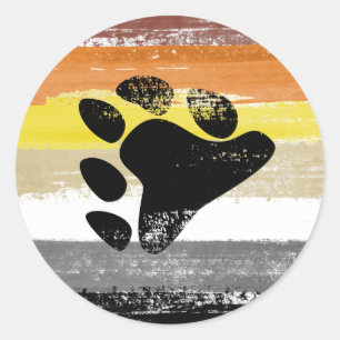 Sticker Rond Peinture de la fiole d'ours