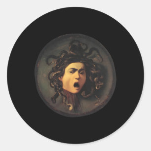 Sticker Rond Peinture De La Renaissance Du Caravaggio De Medusa