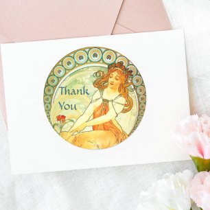 Sticker Rond Peinture. De la série Arts de Mucha