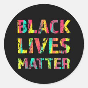 Sticker Rond Peinture de matière de Black Lives 01 Rise Up Remi
