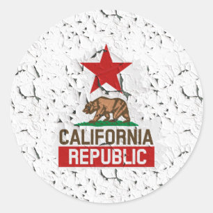 Sticker Rond Peinture de Peeling de la Californie