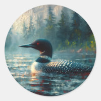 Peinture de Plongeon sur le lac Moody