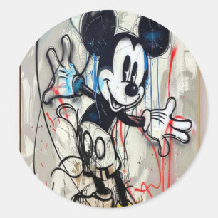 Sticker Rond Peinture de style de rue d'art de graffiti de Mick