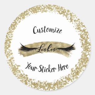 Sticker Rond Peinture dorée moderne coup de pinceau glamour maq