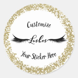 Sticker Rond Peinture dorée moderne coup de pinceau glamour maq