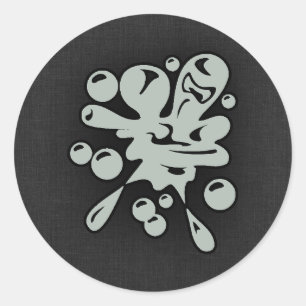 Sticker Rond Peinture gris cendré