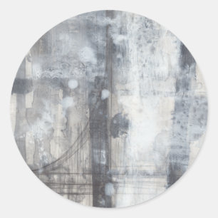 Sticker Rond Peinture grise contemporaine