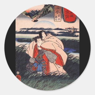 Sticker Rond Peinture japonaise c. Années 1800