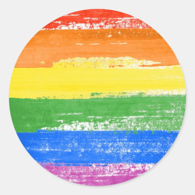 Sticker Rond Peinture LGBT Pride (Devant)