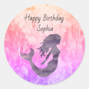 Sticker Rond Peinture Mermaid Ombre personnalisée