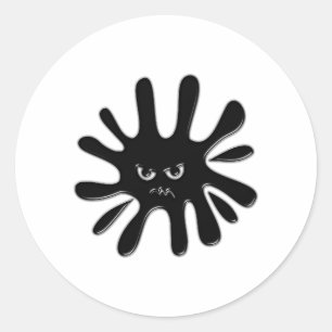 Sticker Rond Peinture noire en colère