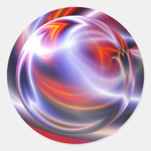 Sticker Rond Peinture numérique Abstraite