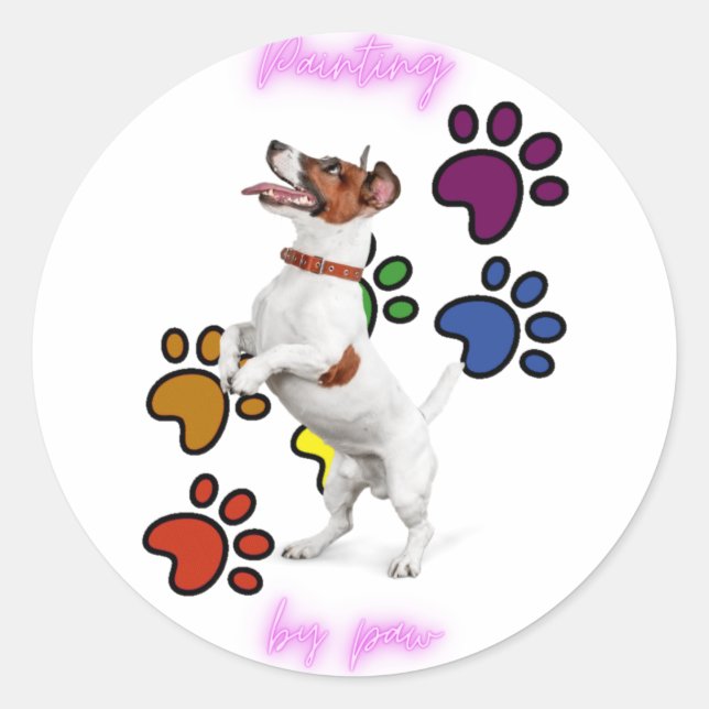 STICKER ROND "PEINTURE PAR DES BÂTIMENTS DE PAW. (Devant)