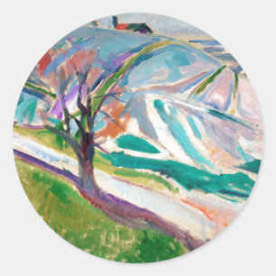 Sticker Rond Peinture paysagère Edward Munch
