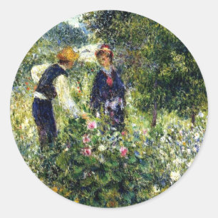 Sticker Rond Peinture Pierre-Auguste Renoir, Fleurs De Cuisson,