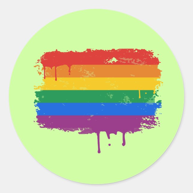 Sticker Rond Peinture Rainbow (Devant)