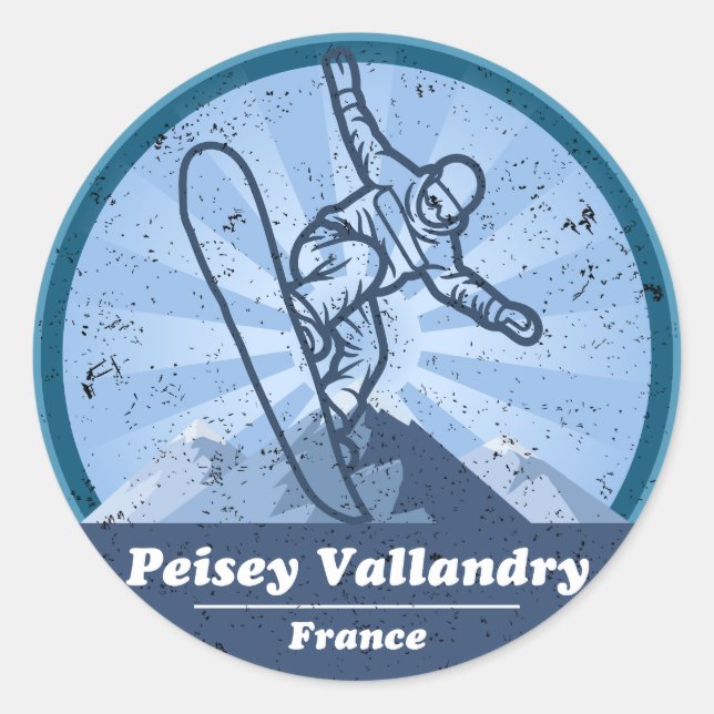 Sticker Rond Peisey Vallandry Snowboard (Devant)