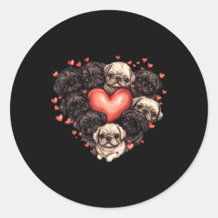 Sticker Rond Pekingese Coeur mignonne Valentine's Day Chien Lo