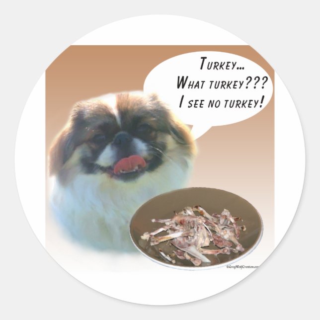 Sticker Rond Pekingese Turquie (Devant)
