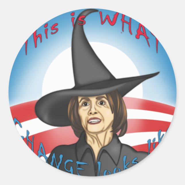 Sticker Rond Pelosi : On dirait un changement (Devant)