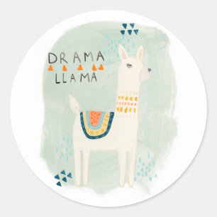 Sticker Rond Peloton de lama - lama de drame