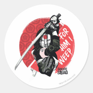 Sticker Rond Peloton de suicide   Katana "pour lui que je