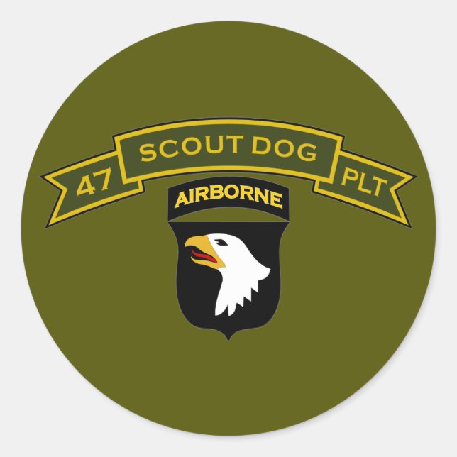 Sticker Rond Pelotons de chien de scout (Devant)