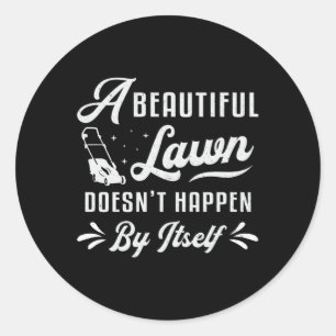 Sticker Rond Pelouse Mower Un Beau Jardin De Pelouse Maillot