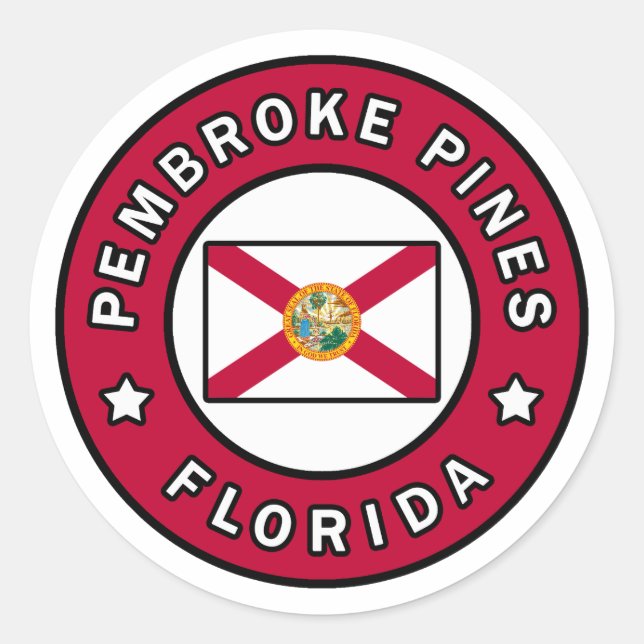 Sticker Rond Pembroke Pines Floride (Devant)