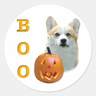 Sticker Rond Pembroke Welsh Corgi Boo