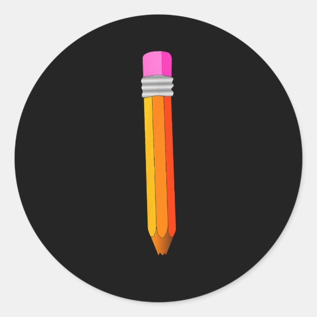Sticker Rond Pencil Costume Shirt Funny Office School Supply Pr (Devant)