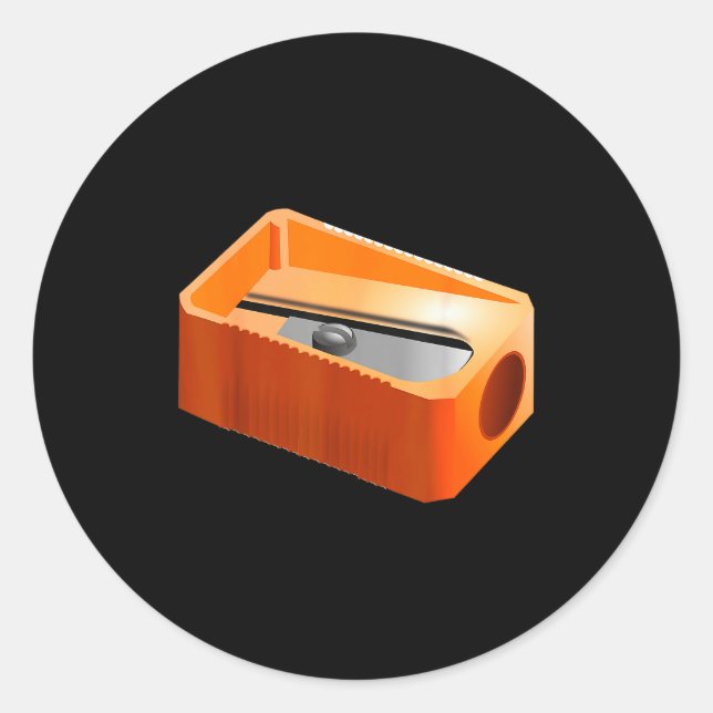 Sticker Rond Pencil Sharpener Funny Office School Supplies Cost (Devant)