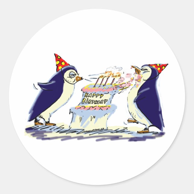 Sticker Rond PeNgUiN BiRtAy (Devant)
