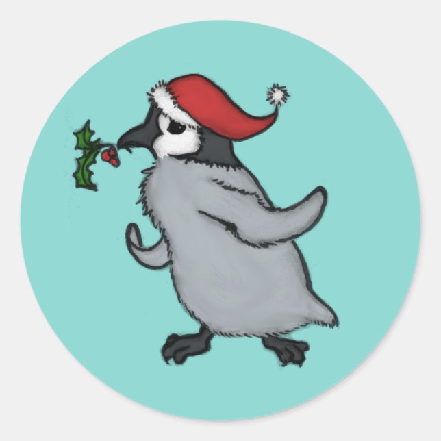 Sticker Rond Penguin de Christmas (Devant)