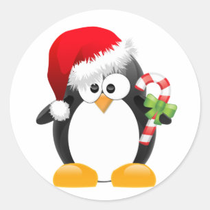 Sticker Rond Penguin de Christmas